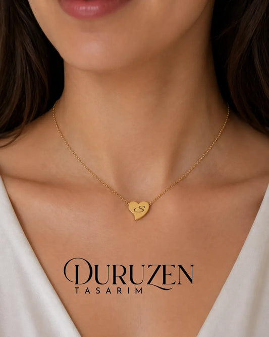 Kişiye Özel Harf Yazılı Minimalist Çelik Kolye
