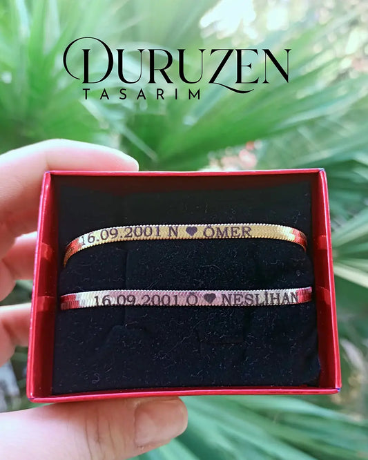 Kişiye Özel İtalyan Bileklik - Çift Adet