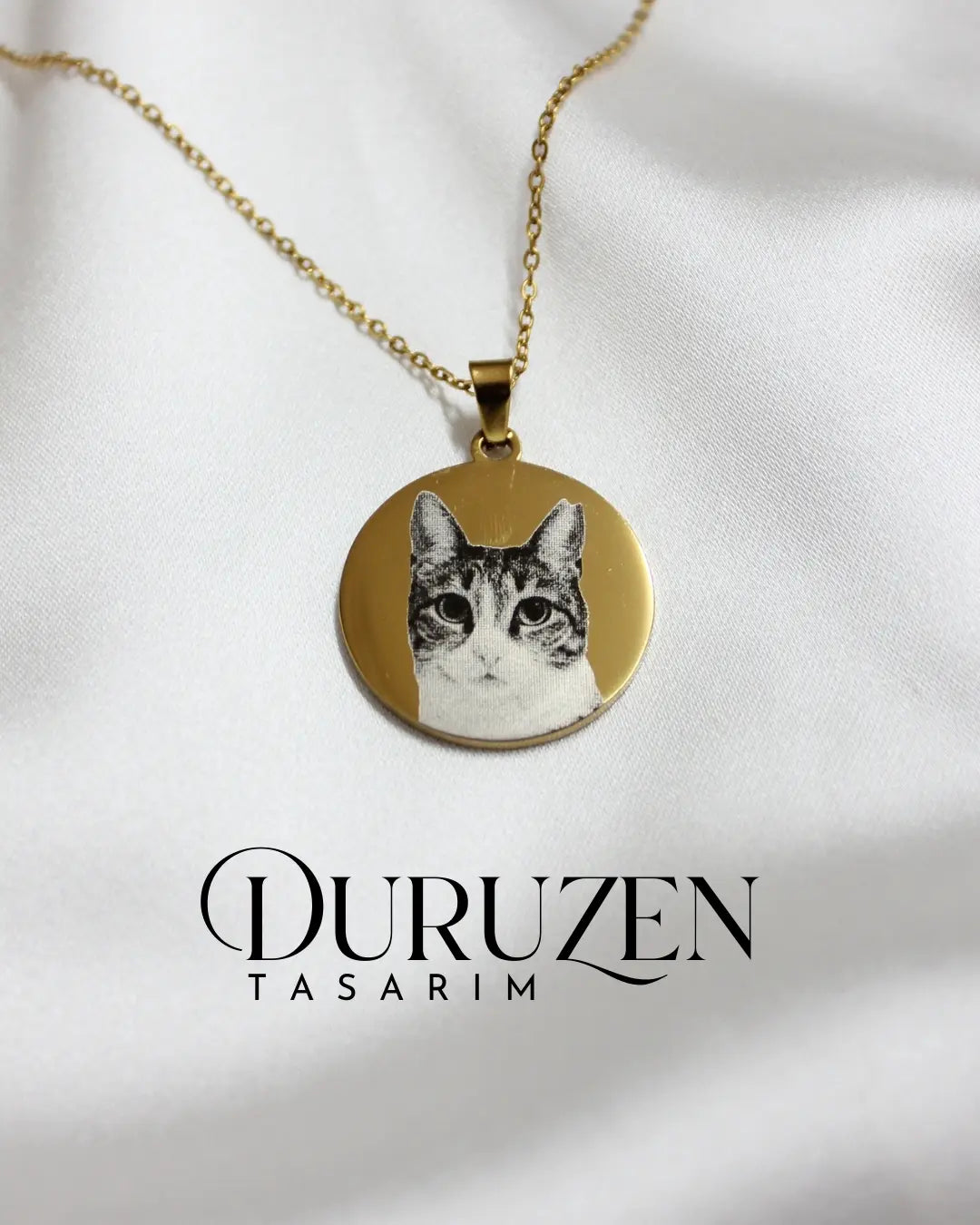 Kişiye Özel Fotoğraflı Lazer İşlemeli Kolye