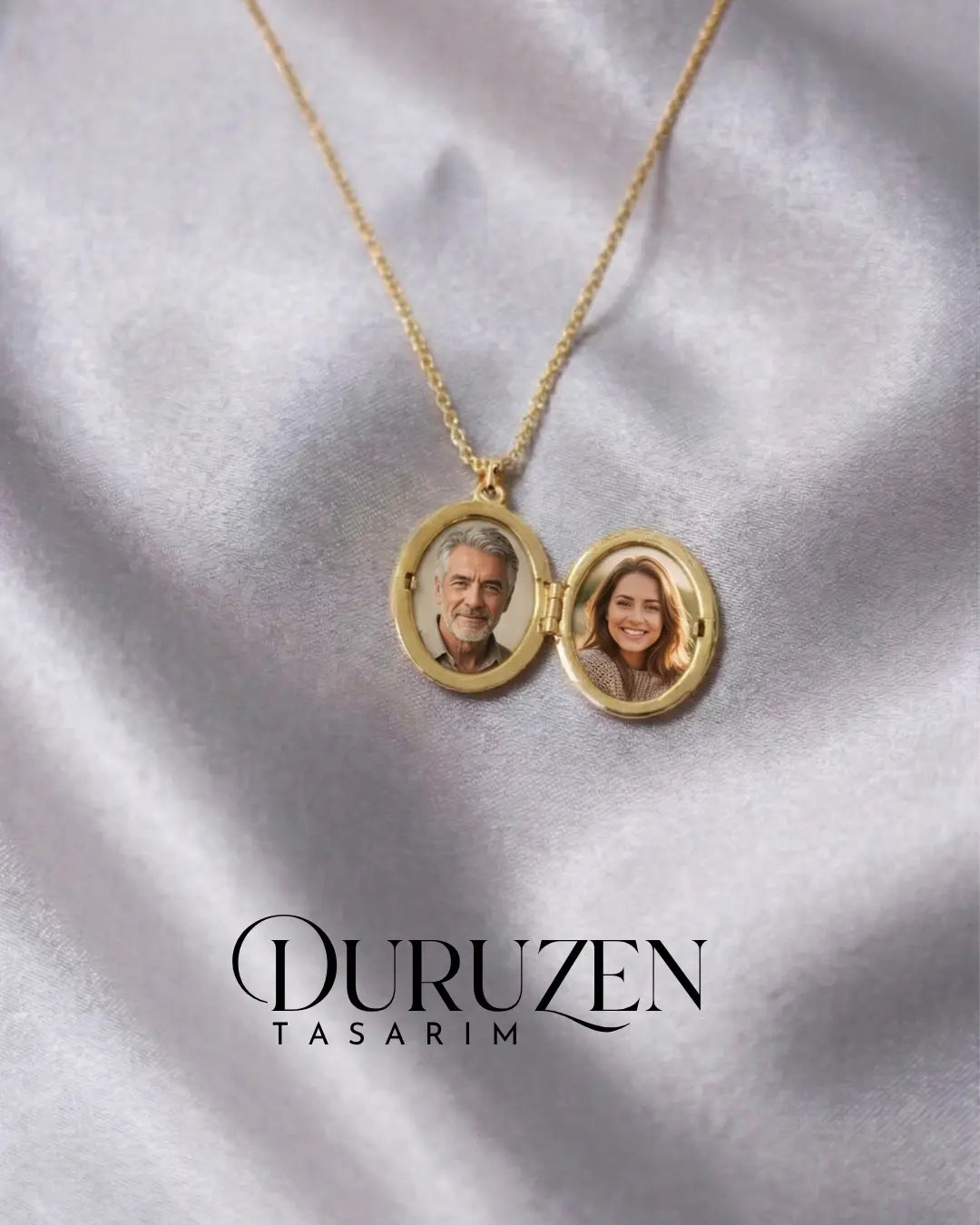 Kişiye Özel Fotoğraflı Taşlı Kutup Yıldızı Kapaklı Kolye No:4
