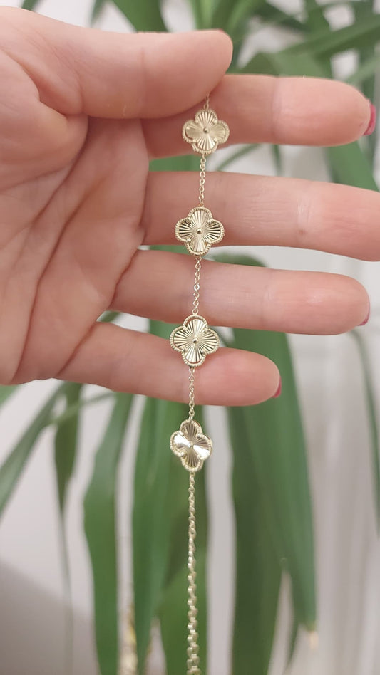 Van Cleef Tarzı Şık Gold Yonca Bileklik