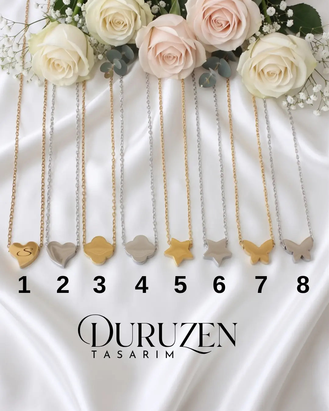 Kişiye Özel Harf Yazılı Minimalist Çelik Kolye