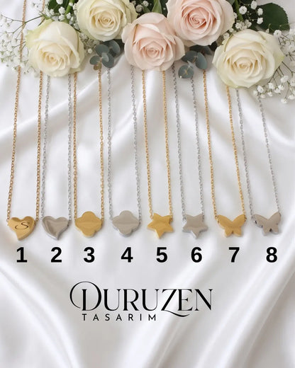 Kişiye Özel Harf Yazılı Minimalist Çelik Kolye