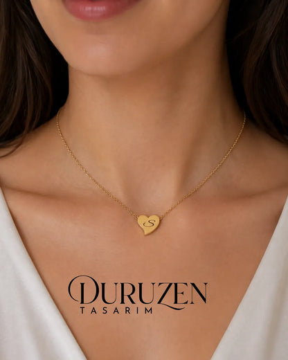 Kişiye Özel Harf Yazılı Minimalist Çelik Kolye