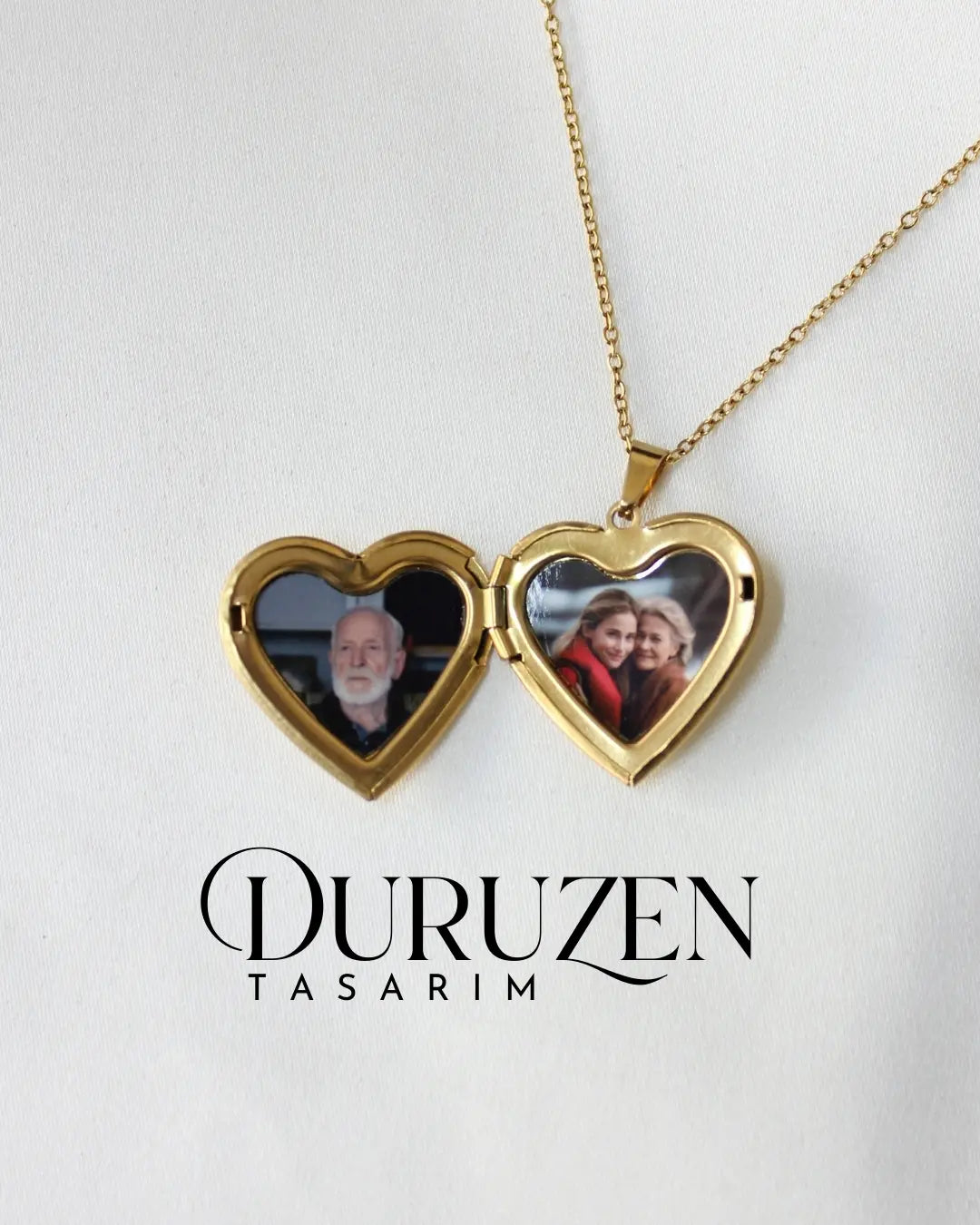 Kişiye Özel Fotoğraflı Kapaklı Kalp Kolye
