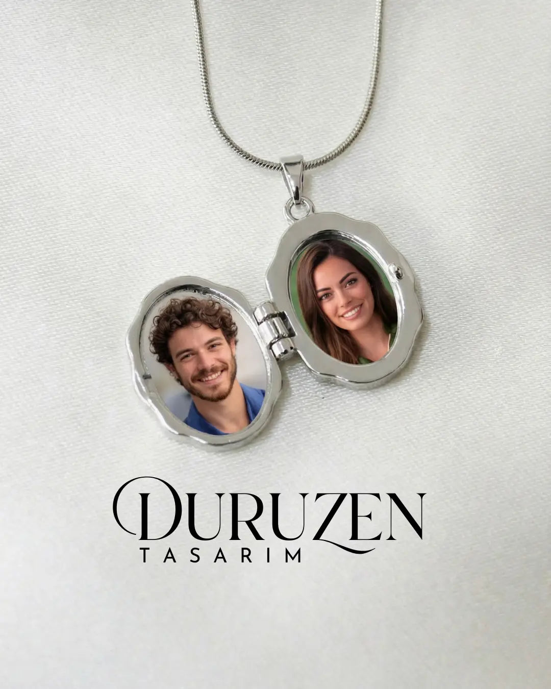Kişiye Özel Fotoğraflı Melek Detaylı Kapaklı Kolye No:22