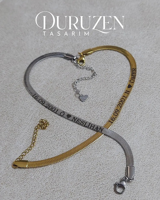 Kişiye Özel İtalyan Bileklik - Çift Adet