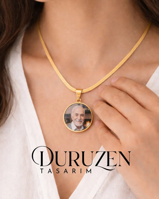 Kişiye Özel Renkli Fotoğraflı Hatıra Canlı Kolye