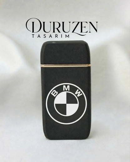 Kişiye Özel Tasarımlı Şık Işıklı Saatli Siyah Çakmak
