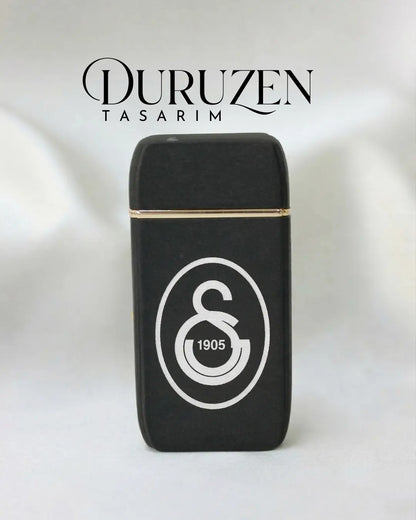 Kişiye Özel Tasarımlı Şık Işıklı Saatli Siyah Çakmak