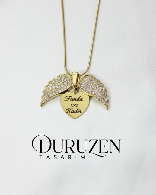 Kişiye Özel Melek Kanatlı Kolye