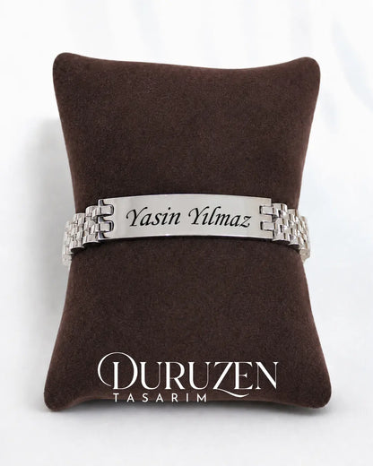 Kişiselleştirilebilir Gümüş Renk VIP Rolex Model Çelik Bileklik