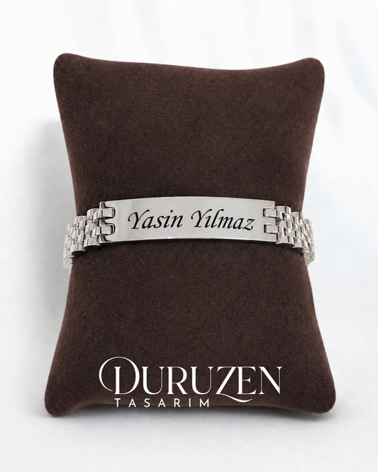Kişiselleştirilebilir Gümüş Renk VIP Rolex Model Çelik Bileklik