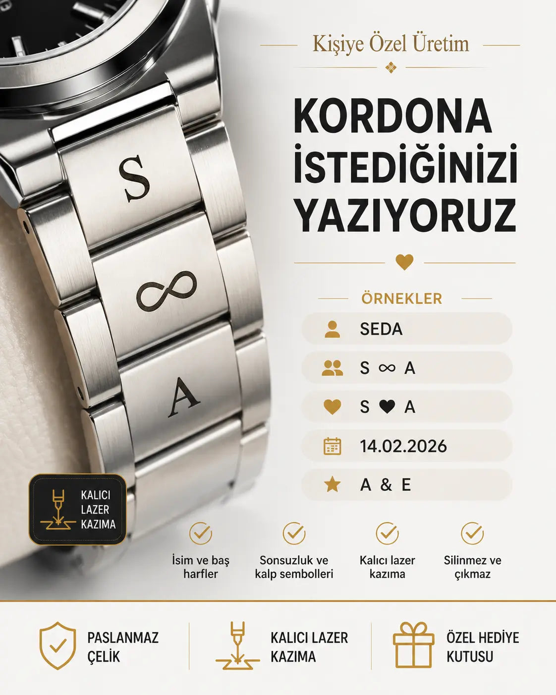 Premium Kişiye Özel Erkek Saat Modeli 1