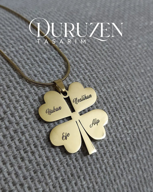 Kişiye Özel 4 Yapraklı Yonca Kolye