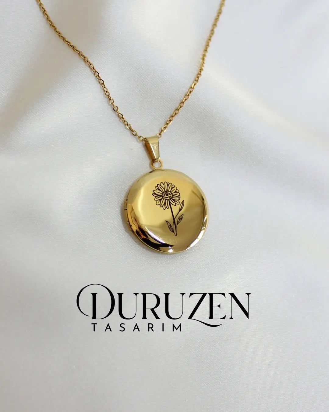Kişiye Özel Fotoğraflı Kapaklı Yuvarlak Kolye