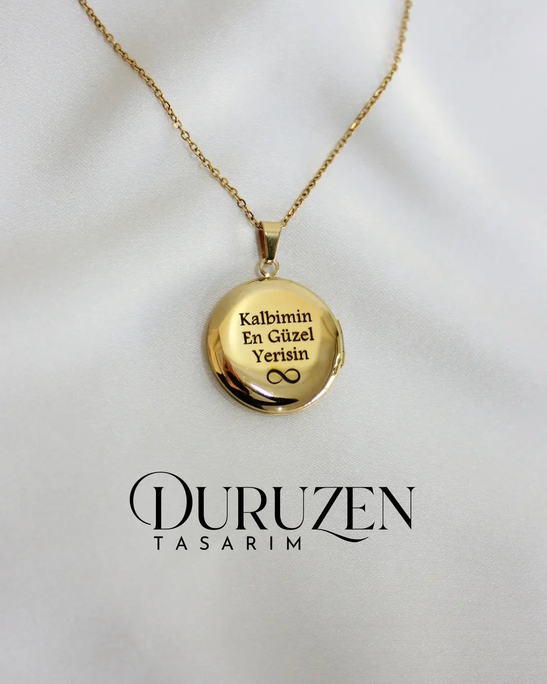 Kişiye Özel Fotoğraflı Kapaklı Yuvarlak Kolye