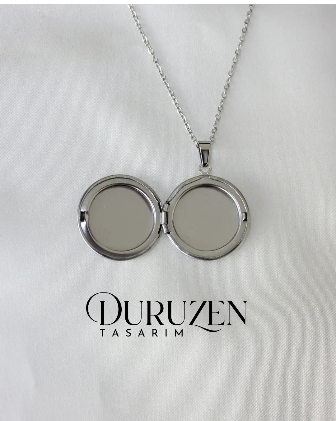 Kişiye Özel Fotoğraflı Kapaklı Yuvarlak Kolye